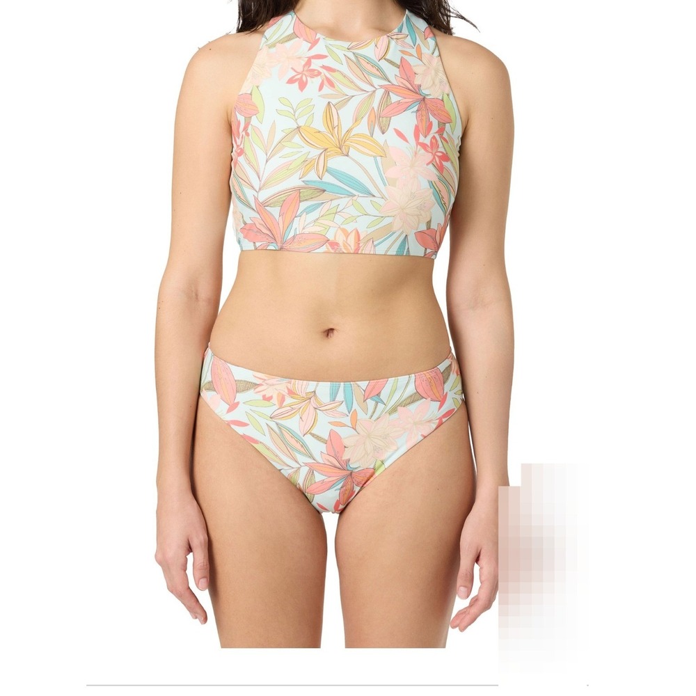 Sol Angeles Womens Pink Tropical Floral Racerback Tankini Bikini Swimsuit Set S